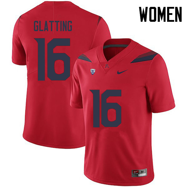Women #16 Jake Glatting Arizona Wildcats College Football Jerseys Sale-Red - Click Image to Close